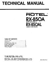 Rotel RX-850A-850AL - Technical manual 